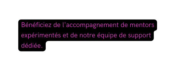 Bénéficiez de l accompagnement de mentors expérimentés et de notre équipe de support dédiée
