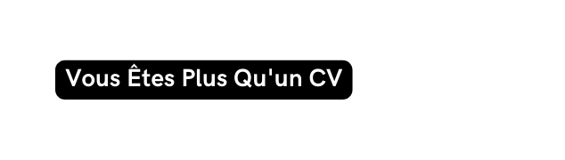 Vous Êtes Plus Qu un CV